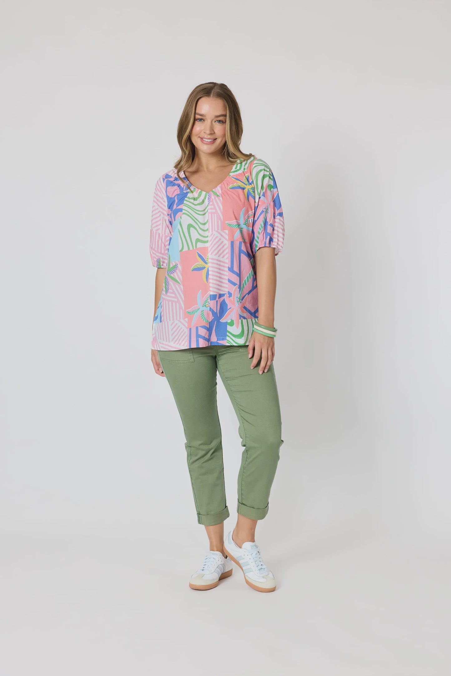 Threadz Urban Jungle Print Top - Musk Multi