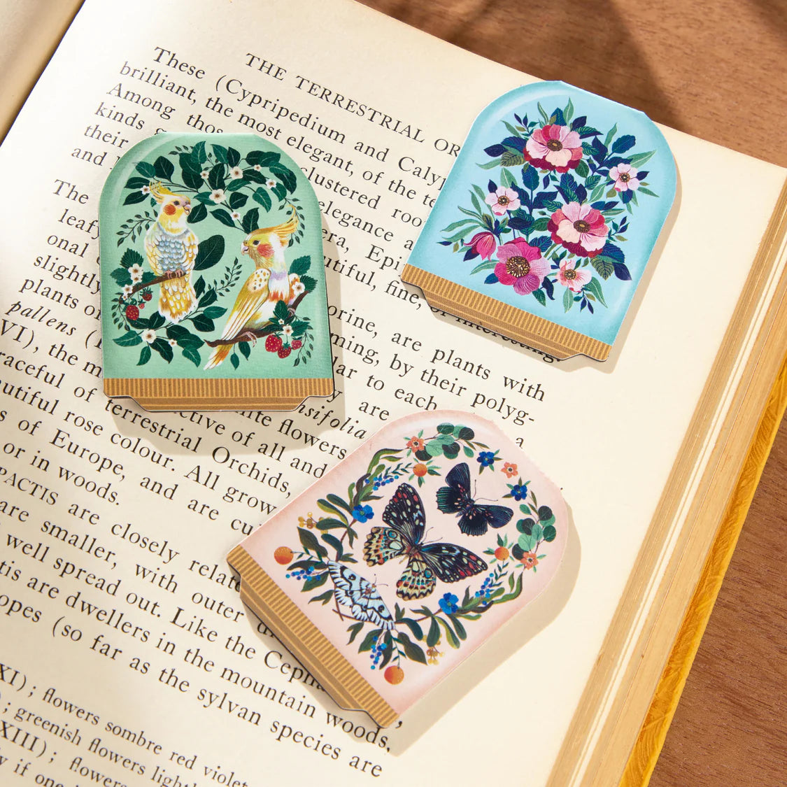 Galison Blooming Terrariums Set/3 Magnetic Bookmarks