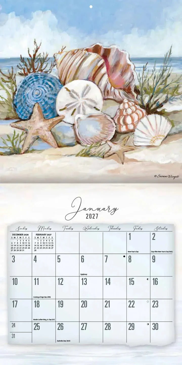 LANG 2027 Mini Calendar - Coastal Shores