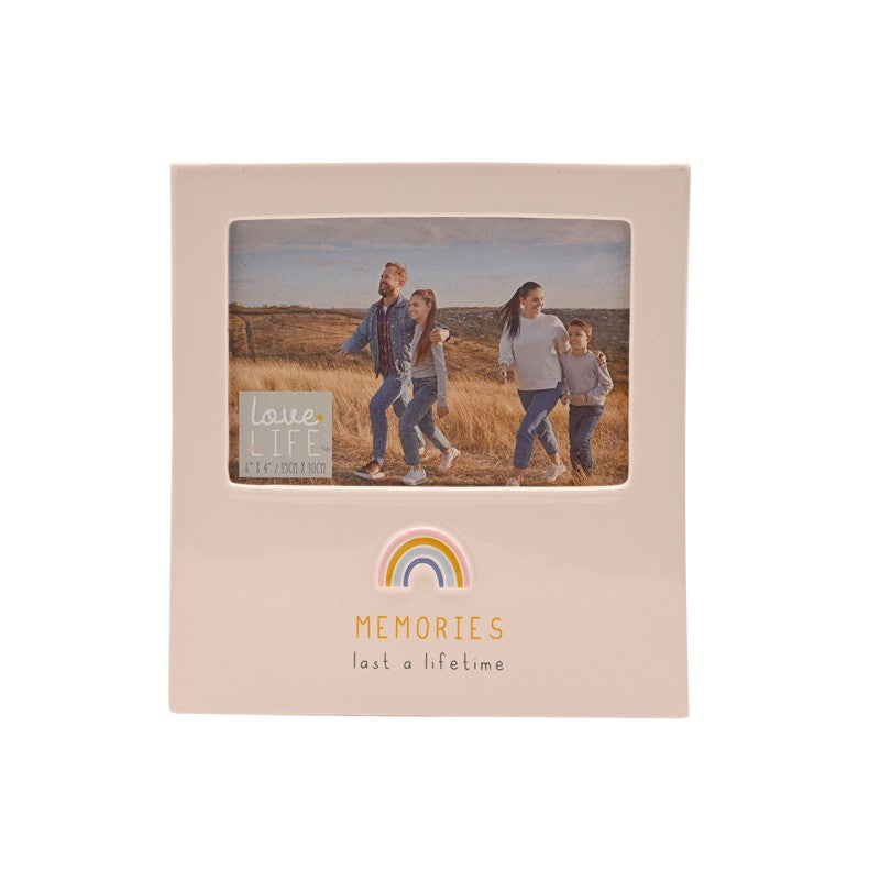 Love Life Embossed Ceramic Photo Frame