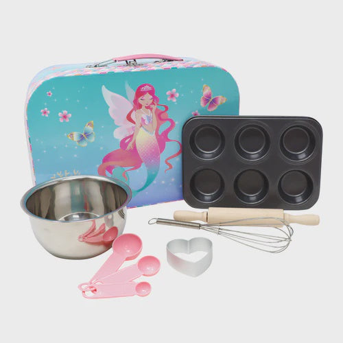 Pink Poppy Shimmering Mermaid 6 piece Baking Set & Carry Case