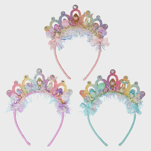 Pink Poppy Mermaid Crown Headband