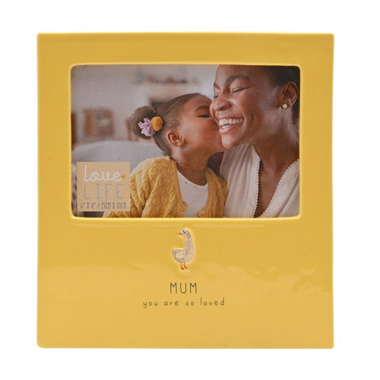 Love Life Embossed Ceramic Photo Frame