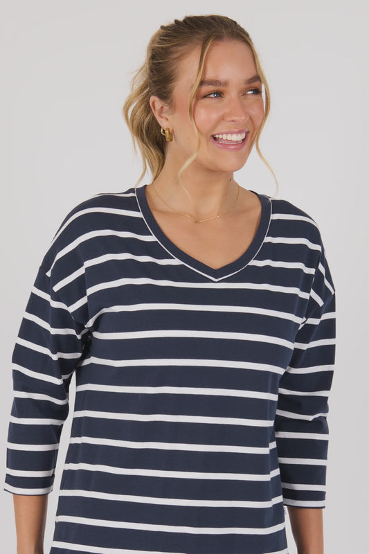 One Ten Willow V-Neck 3/4 Sleeve Top