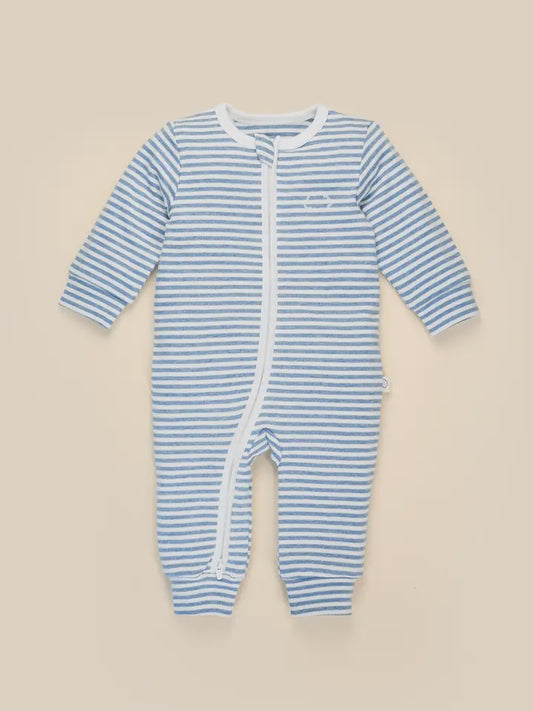 Lummi Organic Cotton Growsuit - Blue Stripes
