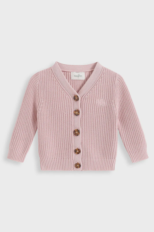 Homegrown Kids Chunky Knit Cardigan - Petal