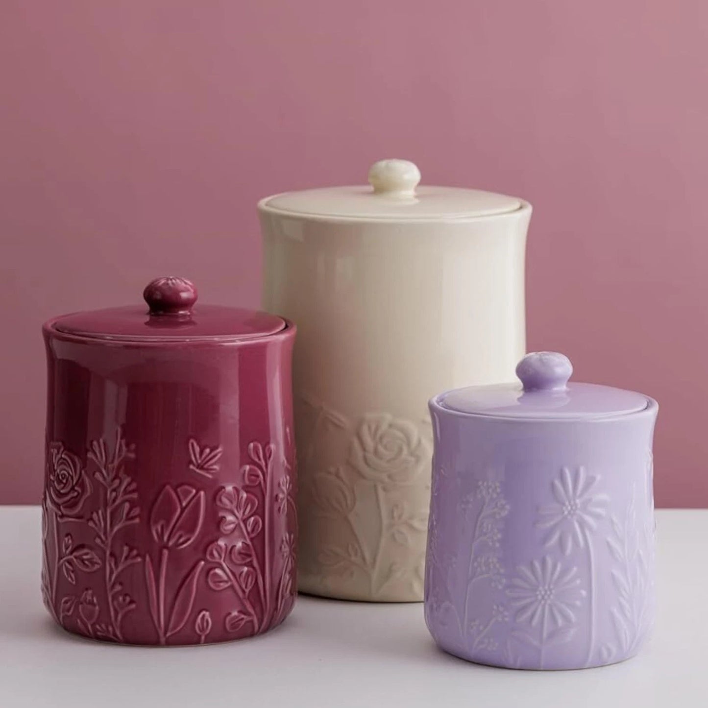 Mason Cash Meadow Storage Jar 800ml Lilac