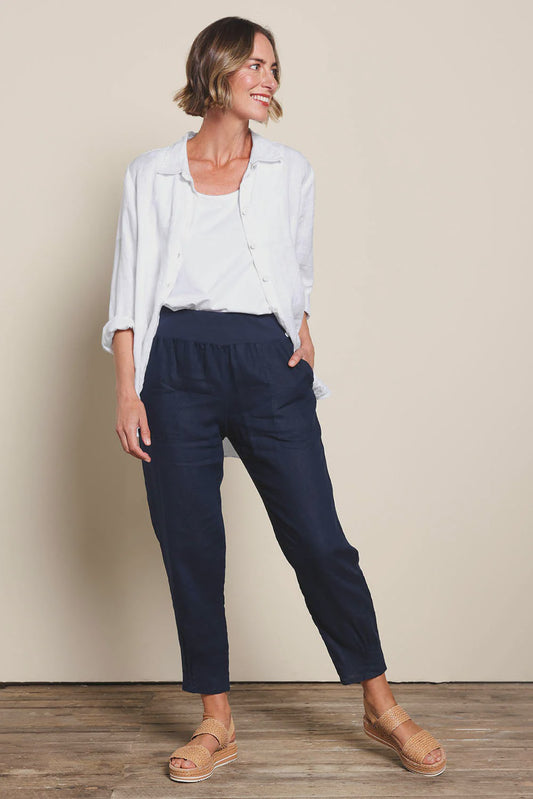 Gordon Smith Sarah Linen Pant - Navy