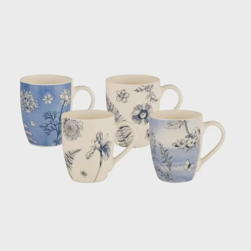 Bundanoon Coupe Set Of 4 Mugs - Garden Blues