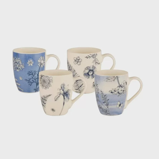 Bundanoon Coupe Set Of 4 Mugs - Garden Blues