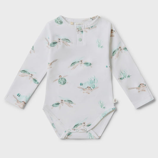Snuggle Hunny Organic Long Sleeve Bodysuit Turtle