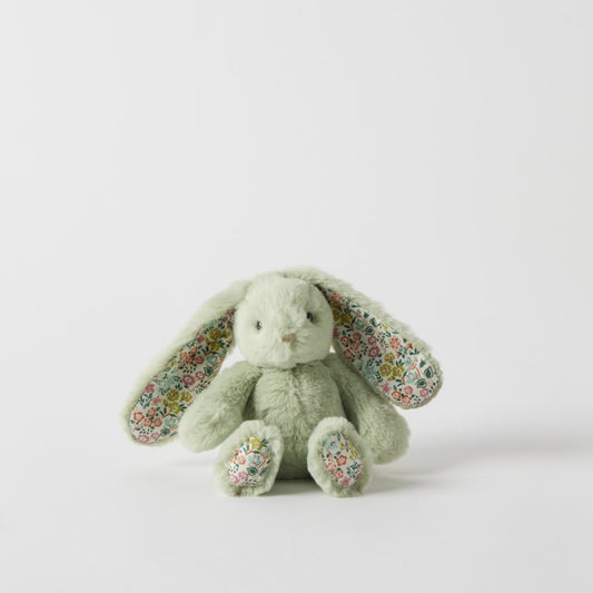 Jiggle & Giggle Floral Bunny Rattle - Mint