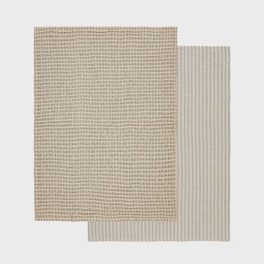 D&W Heritage Stripe Tea Towel Set/2
