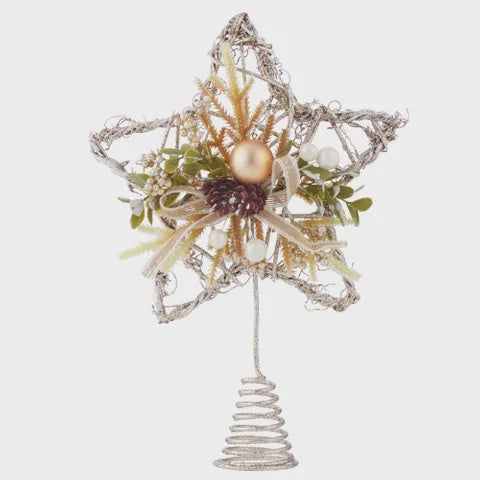 Gala Star Tree Topper With Baubles Gold 30 CM