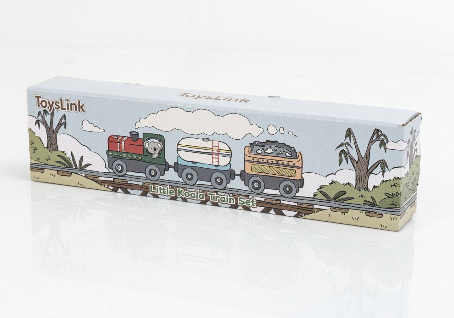 ToysLink Wooden Magnetic Train Set Little Koala