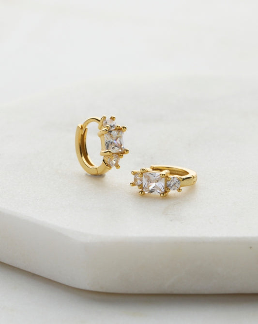 Zafino Portia Crystal Huggy Gold Earring