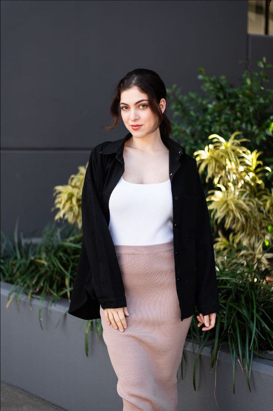 Silver Wishes Black Denim Shacket