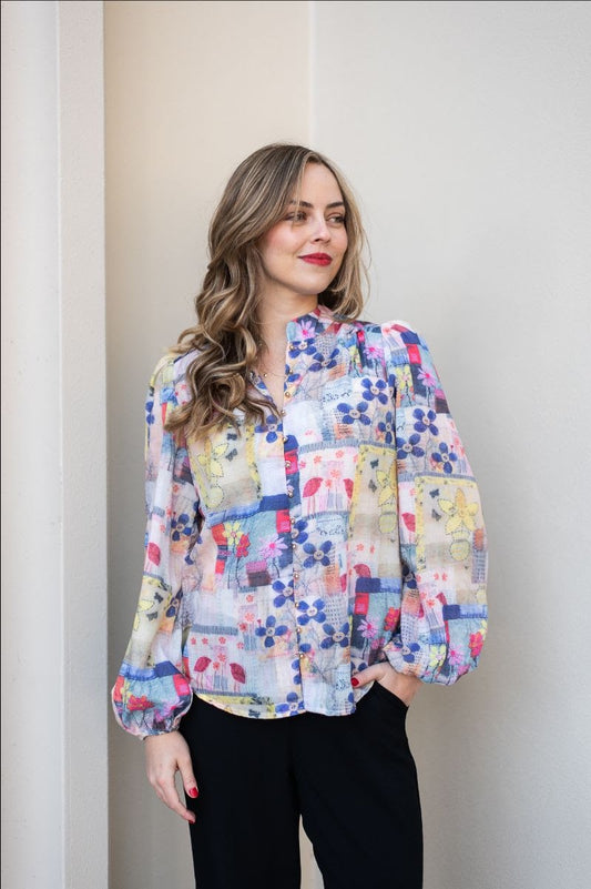 fria Flower Vases Blouse