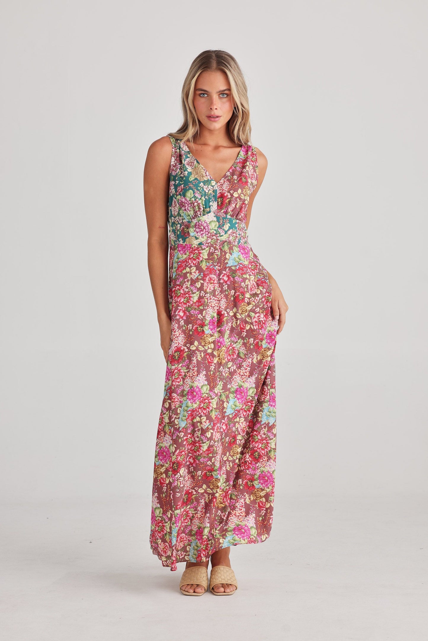 Talisman Ellie Sleeveless Dress Rose Garden