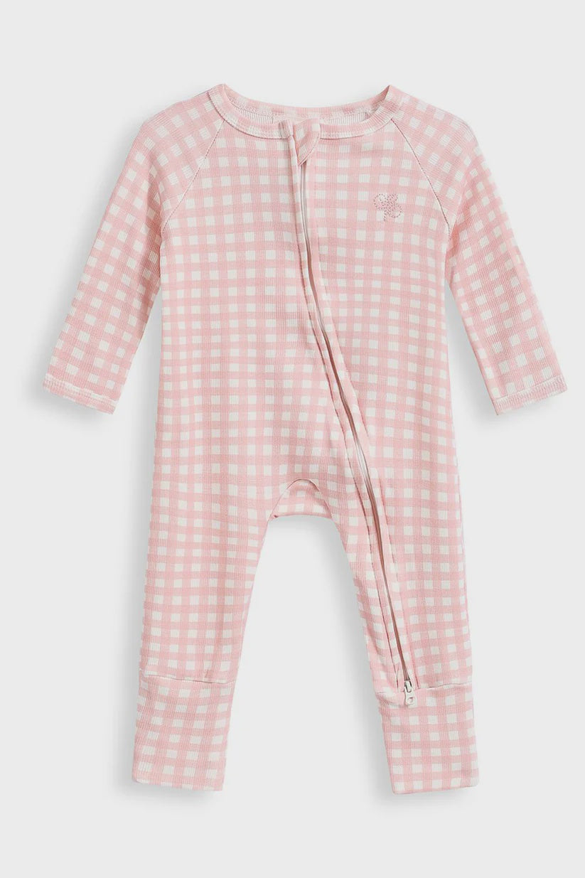 Homegrown Kids Growsuit Gingham Rib