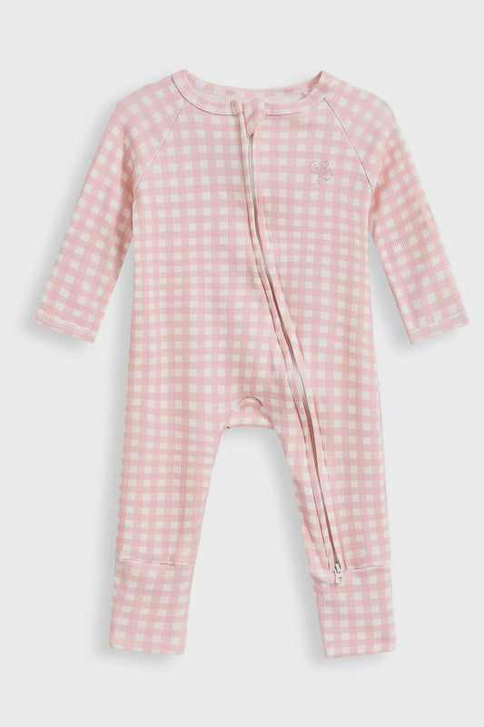 Homegrown Kids Growsuit Gingham Rib