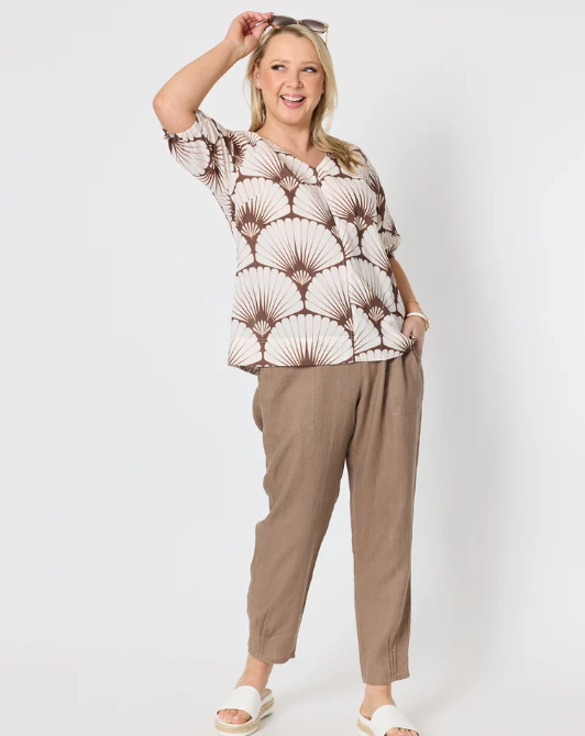 Gordon Smith Sarah Linen Pant - Mocha