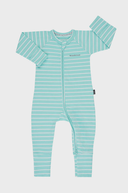 Bonds Zip Wondersuit Jasmint/White Stripe
