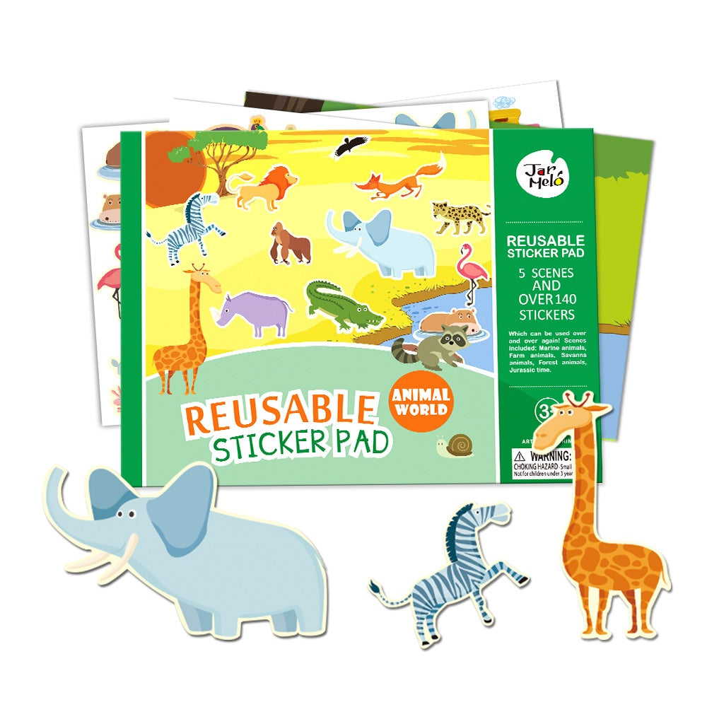 Jar Melo Reusable Sticker Pad Set - Animal World