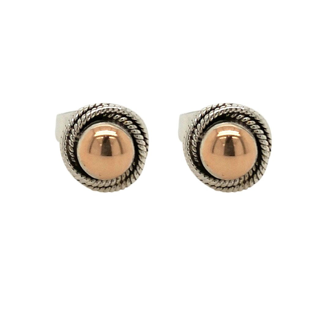 BD SS & 18ct RG Filigree Studs