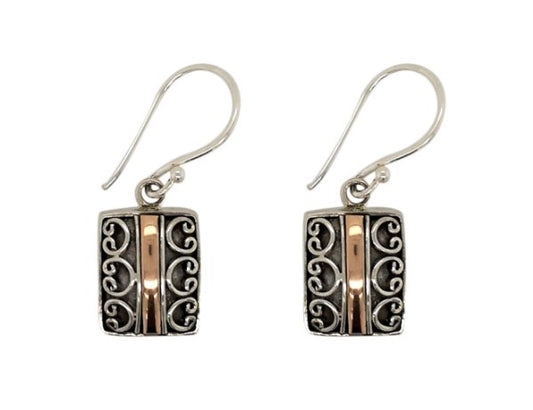 BD Silver & 18ct Rose Gold Earrings