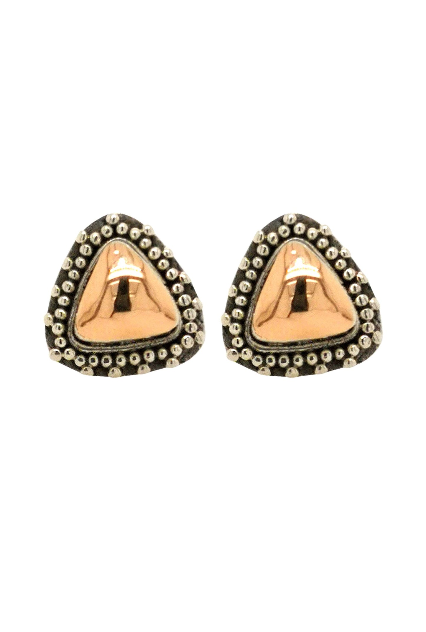 BD SS & 18ct RG Triangle Studs