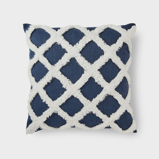 Madras Link Derby Navy Check Cushion 50cm