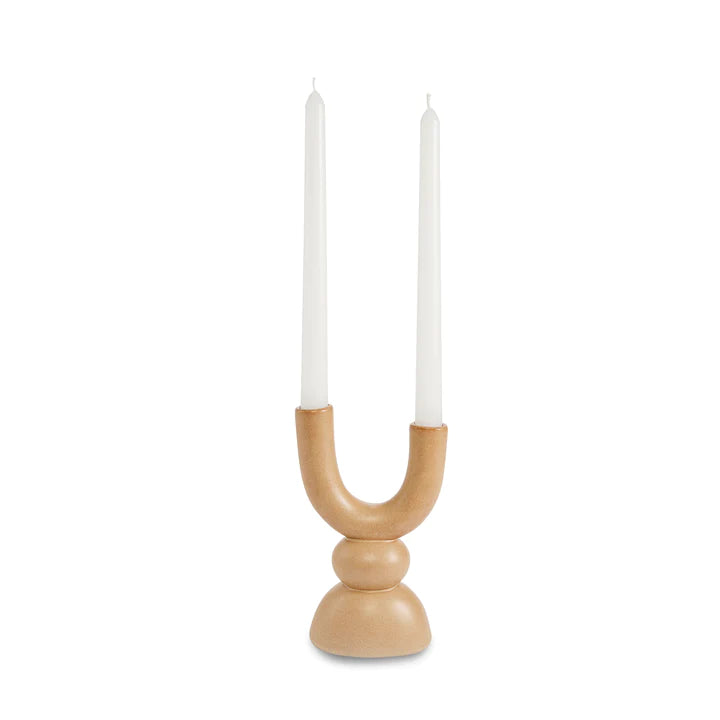 Madras Link Double Candle Holder Clay