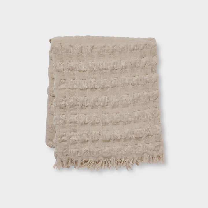 Madras Link Blake Waffle Throw - Oatmeal