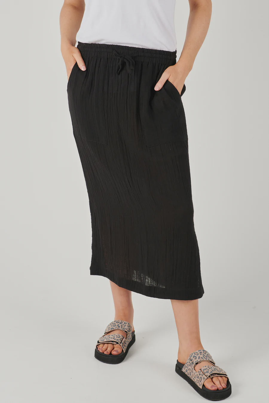 Alessi Side Split Maxi Skirt - Black