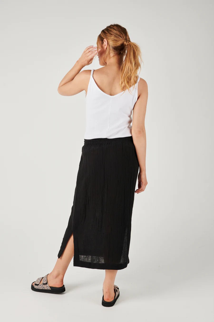 Alessi Side Split Maxi Skirt - Black