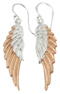 BD Silver & Rose Gold Angel Wing Earrings