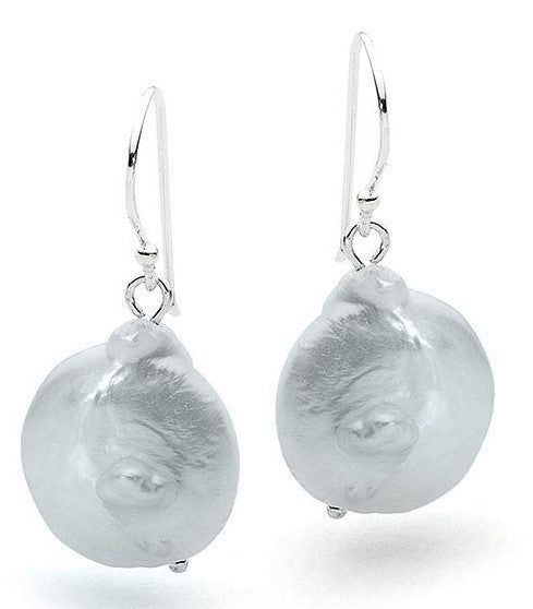 BD Silver & Grey Pearl Earrings