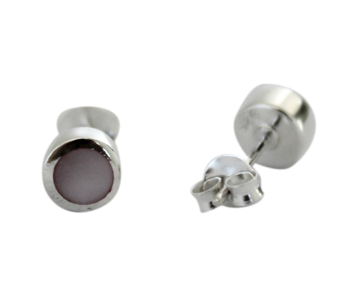 BD Silver & Pink Mother of Pearl Studs