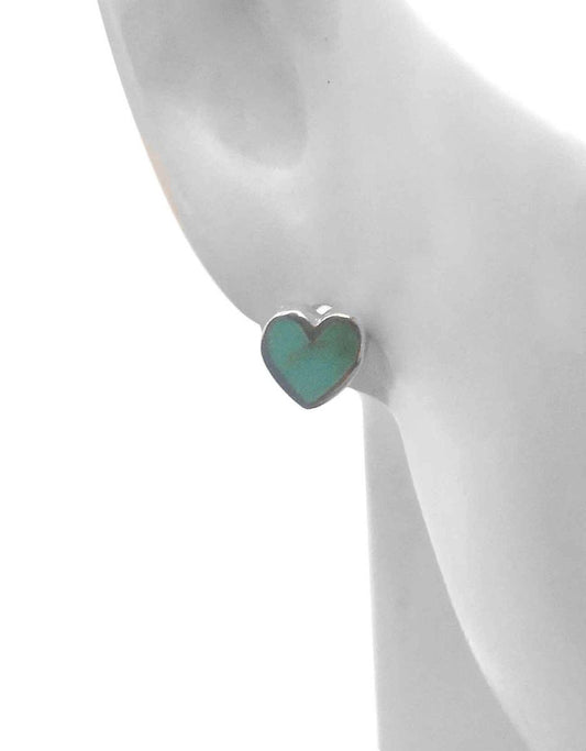 BD SS & Green Turquoise Heart Studs