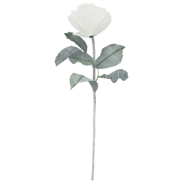 NF Living Leafy Rose White 55cm