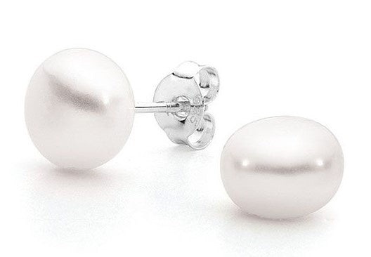 BD Silver & 5mm White Pearl Studs