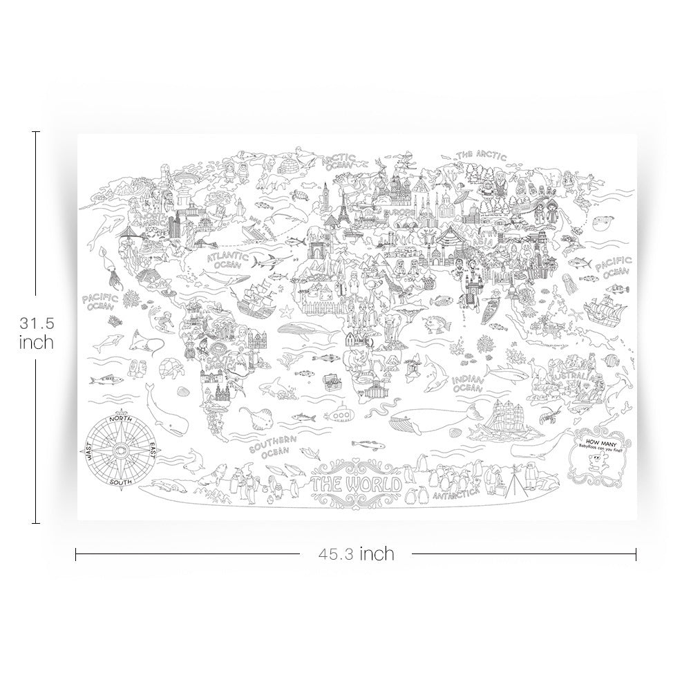Jar Melo Giant Coloring Poster Pads - The World