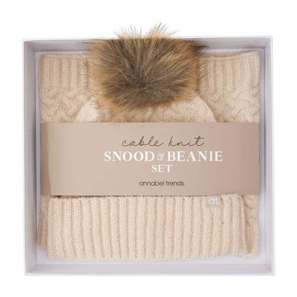 Annabel Trends Cable Knit Snood & Beanie Set