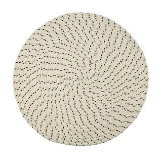 Casa Regalo Tess Cotton White & Navy Round Placemat 38cm