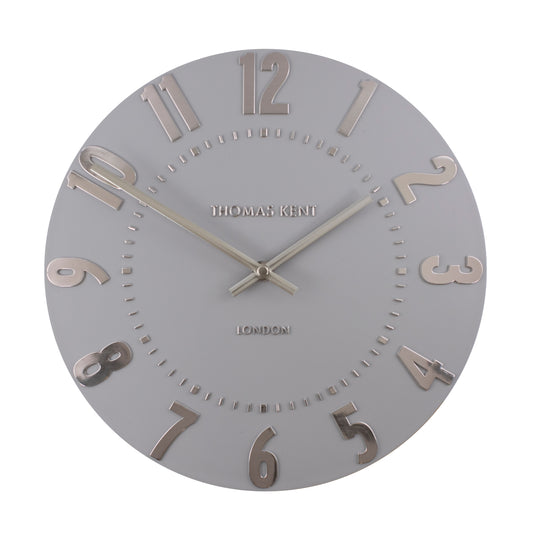 Thomas Kent Mulberry 30cm Clock - Silver Cloud