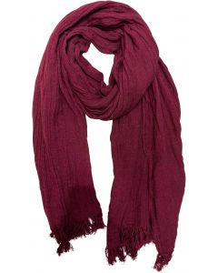Urban Style Emme Linen Blend Scarf - Berry