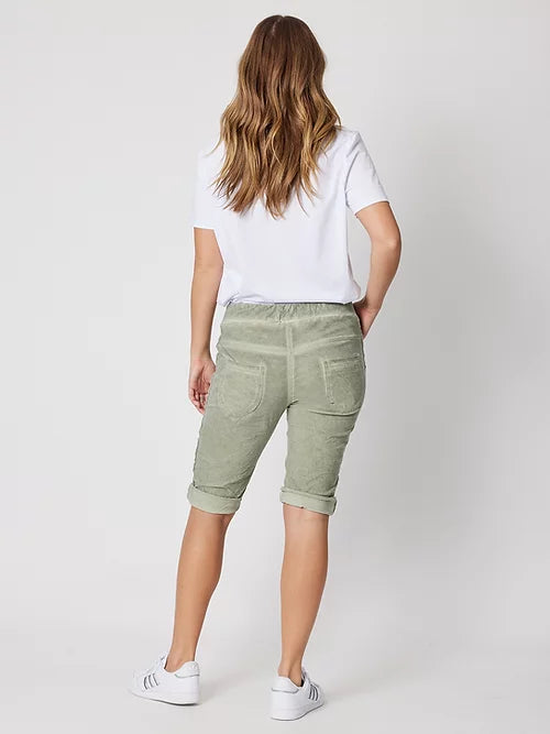 Threadz Crushed Jean Short - Khaki