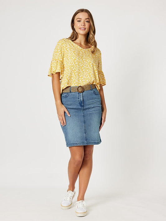 Threadz Frilled Sleeve Hem Top