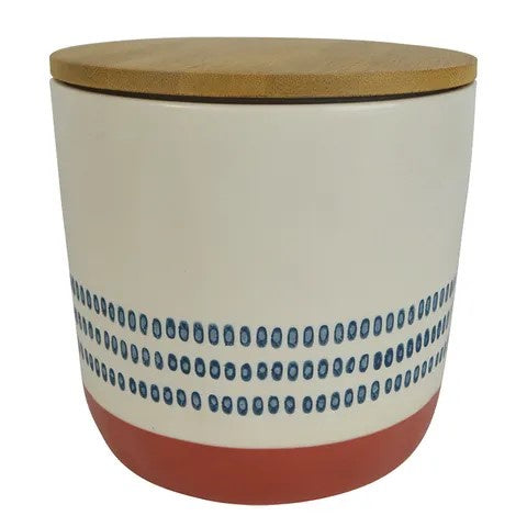 Casa Regalo Sawyer Ceramic/Wood Canister 14x13cm